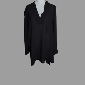 Eloquii Black V-Neck Tunic Top